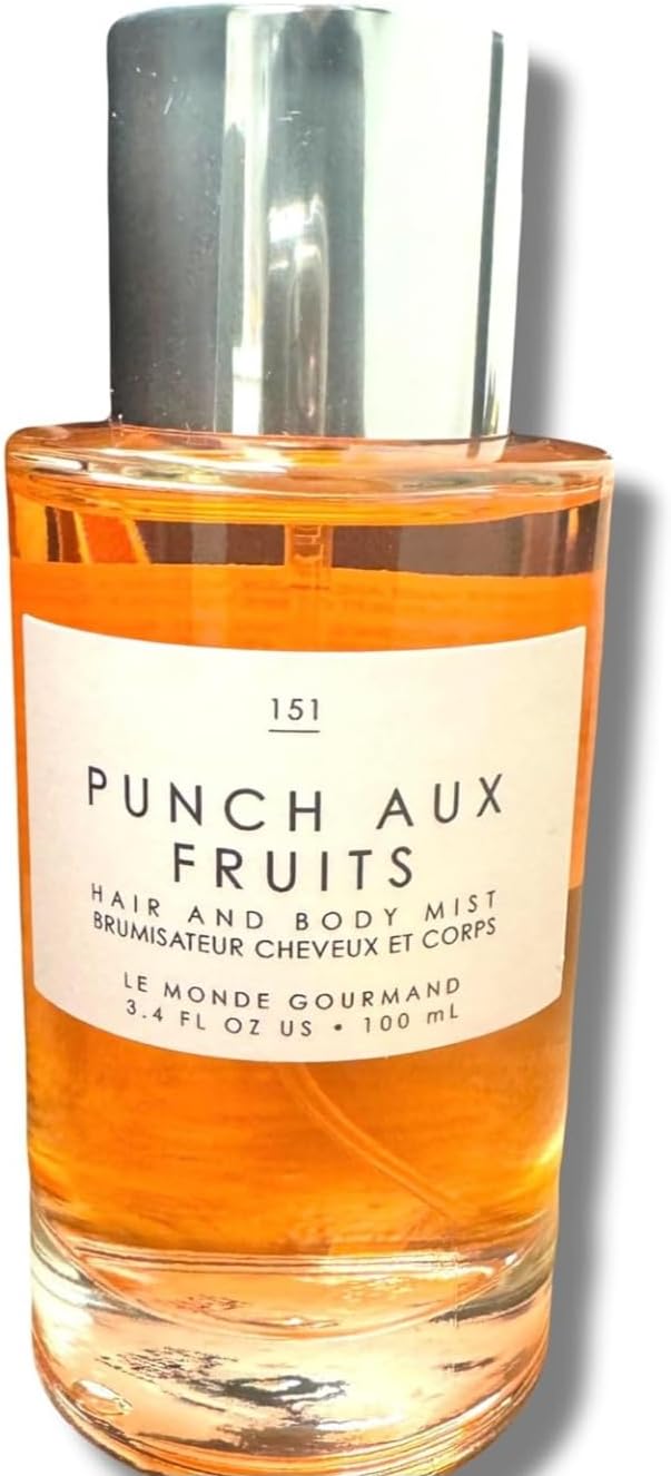 Gourmand Punch Aux Fruits Hair & Body Mist dual-use fragrance spray for hair and body. floral fruity fragrance for women, featuring notes of dragon fruit, jasmine and amber.
