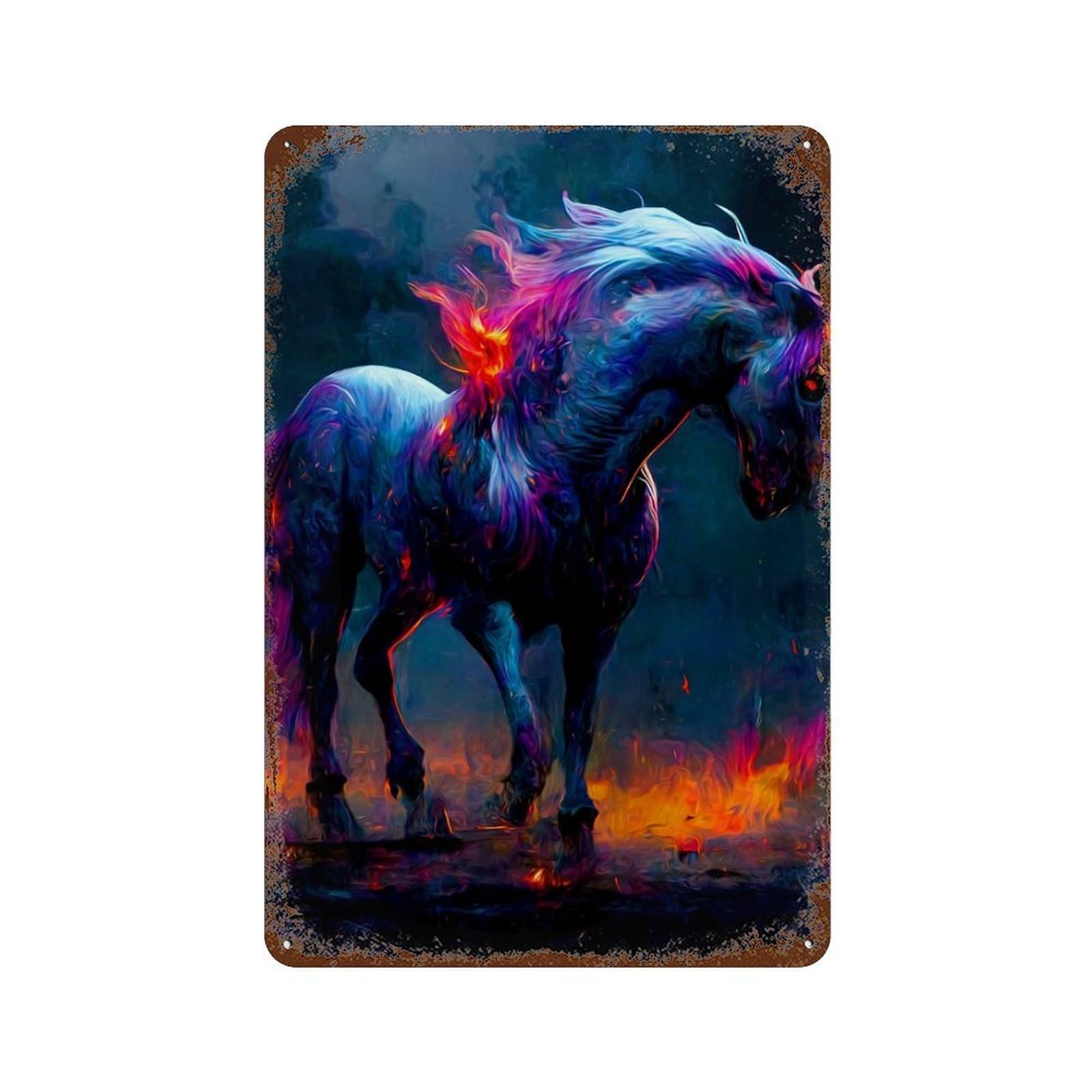 Unicorn Rust Effect Tin Sign 11.8"x7.9", for Bistro, Counter And Cafe Decor, Decorative Metal Wall Art