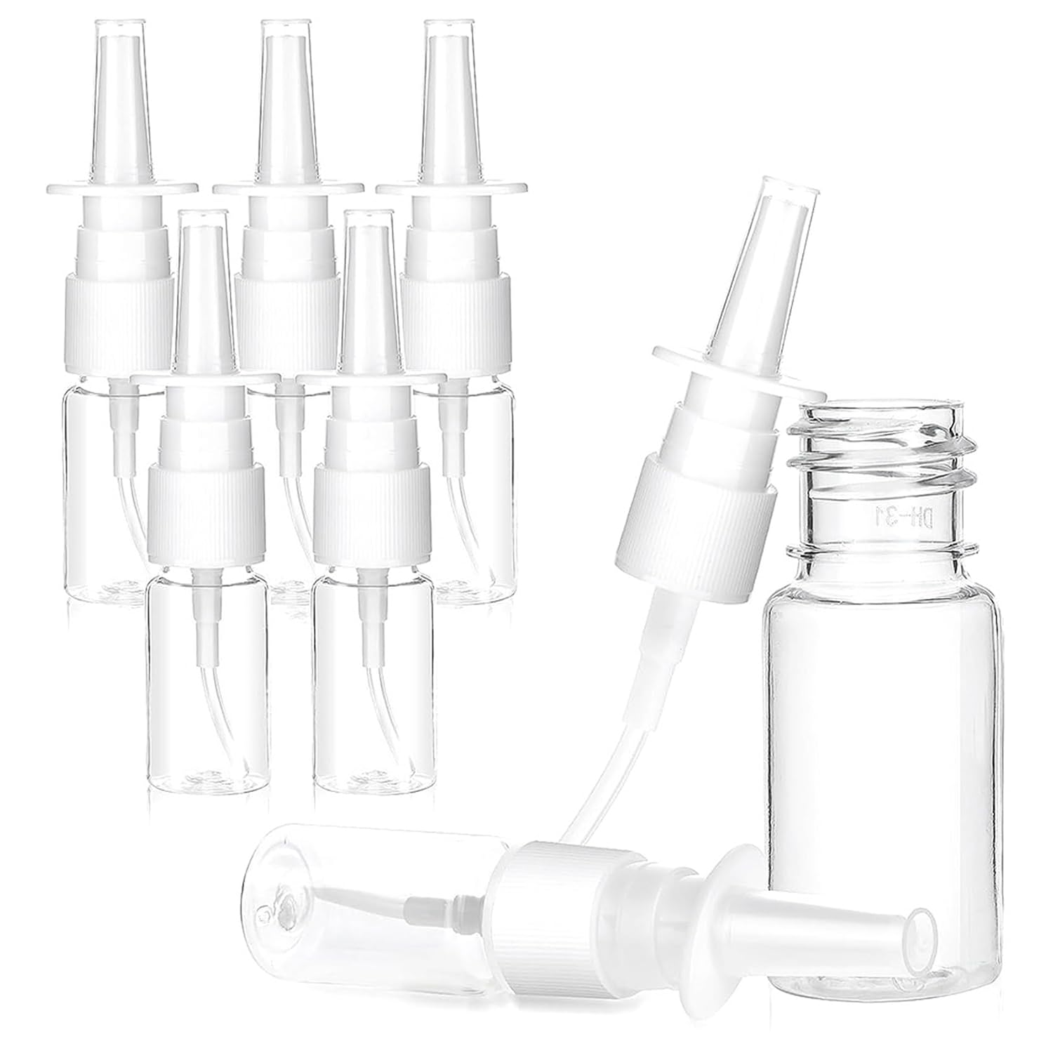 200Pcs Nasal Bottle, 10ML Clear Small Empty Nose Bottle Reusable Fine Mist Sprayers for Travel
