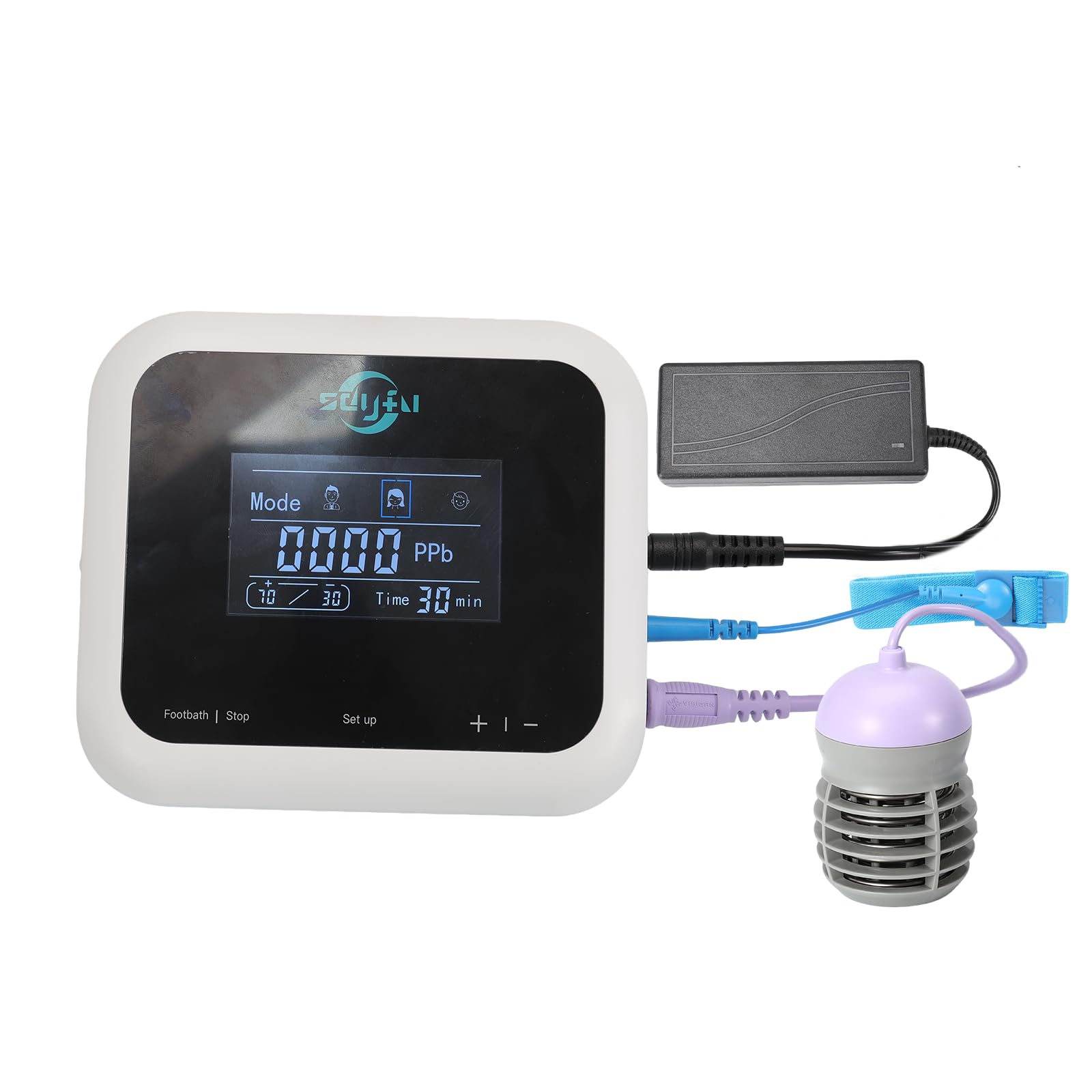 Ionen-Fußbad mit Touch-Display, Fuß-Detox-Gerät für zu Hause und unterwegs, Spa-Detox-Gerät auf Salonniveau für zu Hause,Elektrolyse-Fußbad-Entgiftung,Tragbare Pediküre-Fußbadewanne (A)