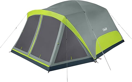 Coleman Skydome Camping Tent with Screened Porch & 5-Minute Setup, Weatherproof 468 Person Tent with Rainfly & Carry Bag, Made of PFAS-Free Materials