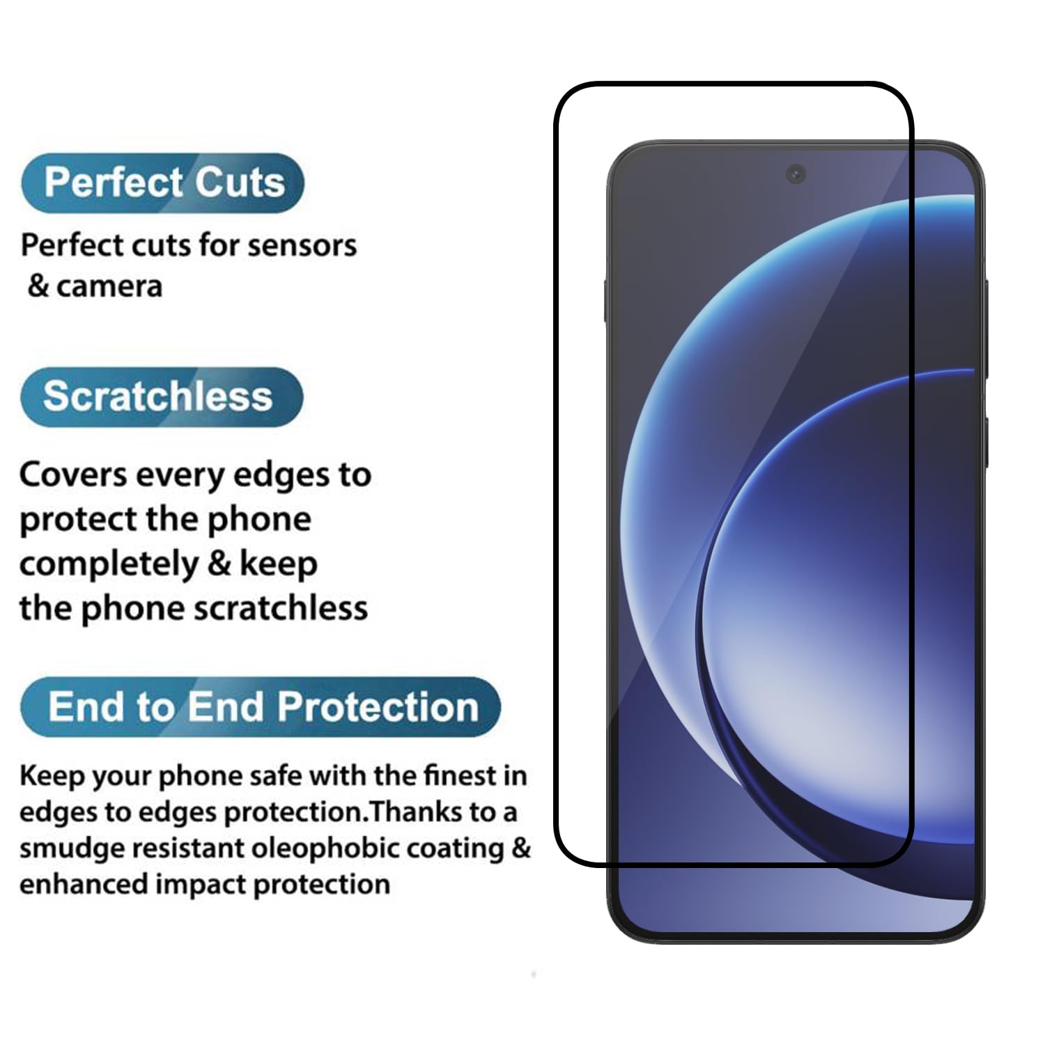 POPIO Military-Grade Gorilla Tempered Glass For OnePlus 15R | 9H Hardness, Edge-to-Edge, Bubble-Free — Amazon image 2