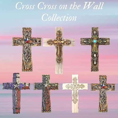 Miniatura 5 de Comfy Hour Faith and Hope Collection - Cruz clásica para colgar en la pared blanca, decoración de pared hueca en capas, paquete de 2