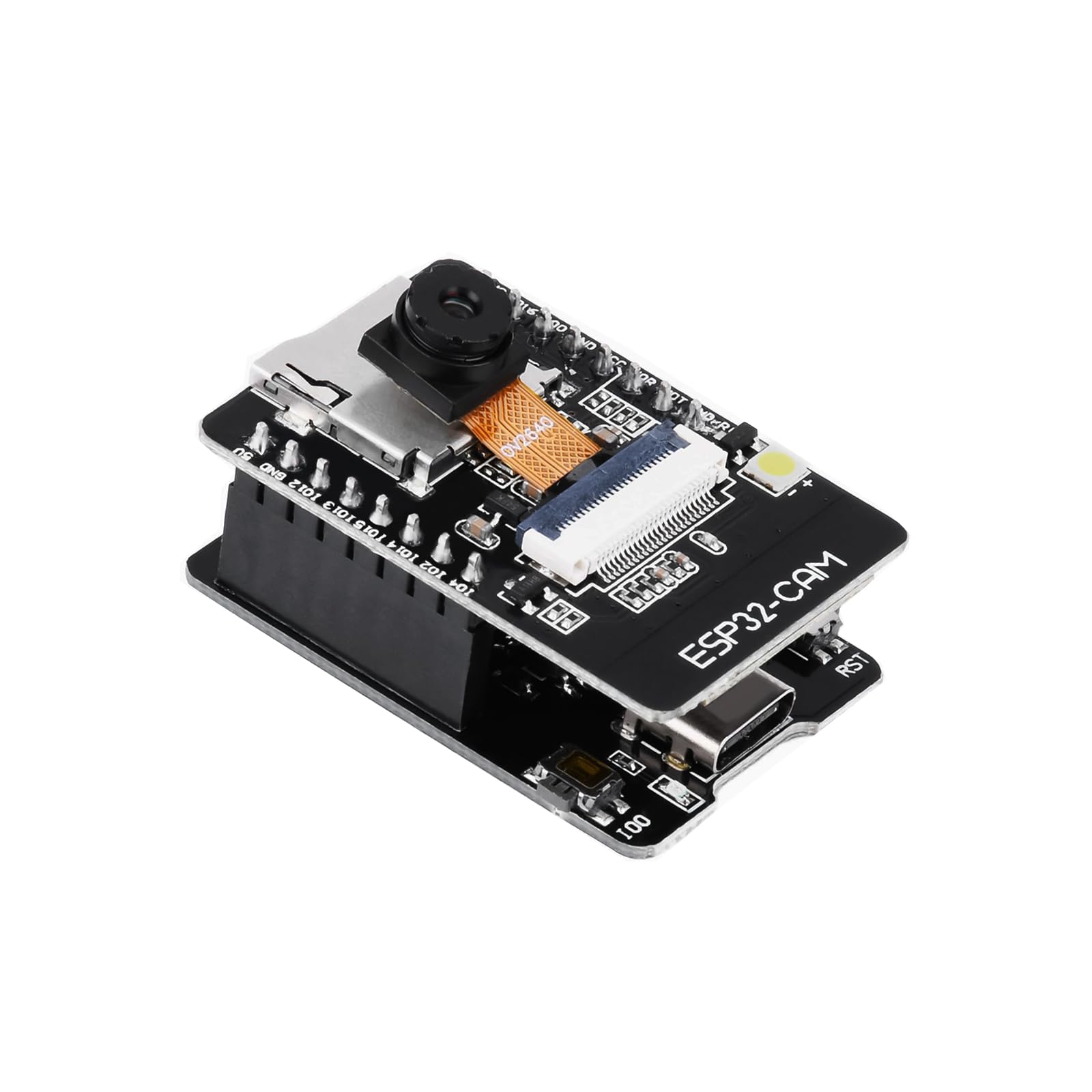 Diymore 2 Piezas para ESP32 USB C para ESP32 CAM Placa de Desarrollo, WLAN/Bluetooth, DC 5V Placa de Desarrollo de Doble núcleo con módulo de cámara 2640