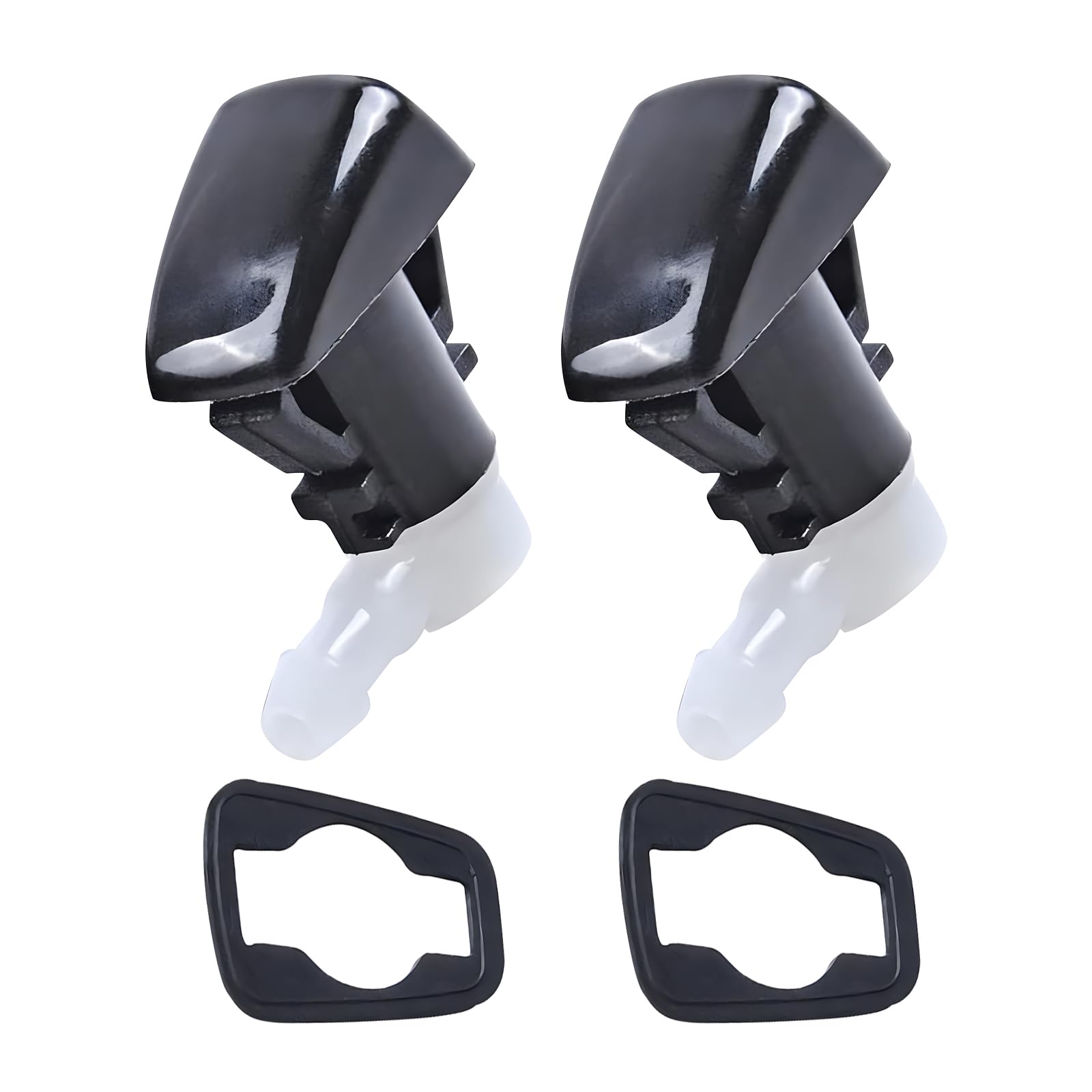 awlbed2 PCS Car Windshield Washer Nozzle, 1.22" x 0.63" x 1.22" Wide Fan Wiper Nozzle, Replacement OEM Number 68269108AA Accessories, for Dodge Durango Jeep Grand Cherokee QEEPEI (Black & White)