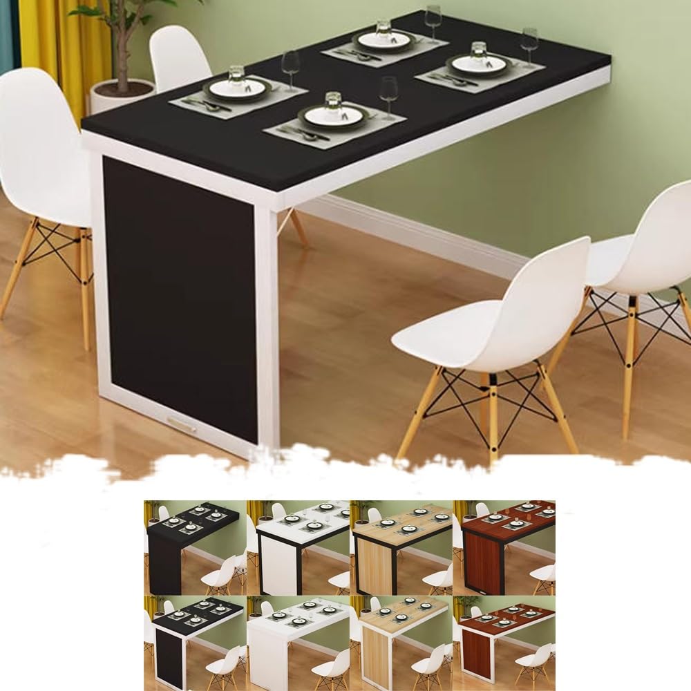 KLGFBDC Folding Wall-Mounted Table for Home Office & Kitchen Compact Drop Leaf Table for Small Spaces Black 120x50cm (47.2x19.7in) – Space-Saving Solution