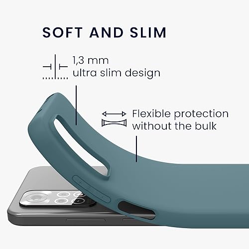 Vista 42 de kwmobile Funda compatible con Xiaomi Redmi Note 11 / Note 11S - Funda protectora de silicona TPU suave y delgada - Azul Báltico Azul (Baltic Blue)