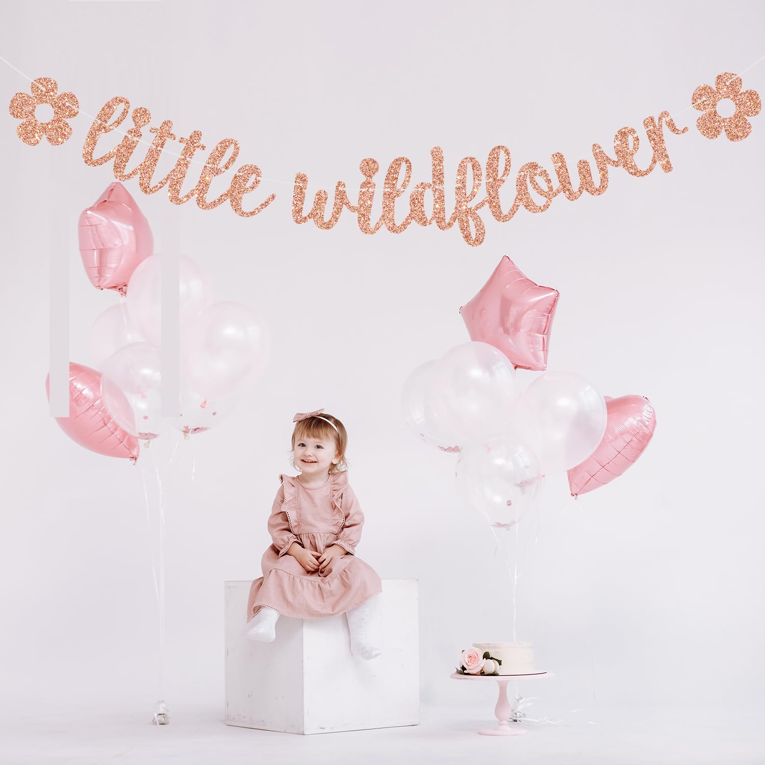 Fotohintergrund „She Is A Wildflower“ – 2,4 X 1,8 M, Aquarell Blumen Schmetterlinge, Perfekt Für Babyparty & Dekoration