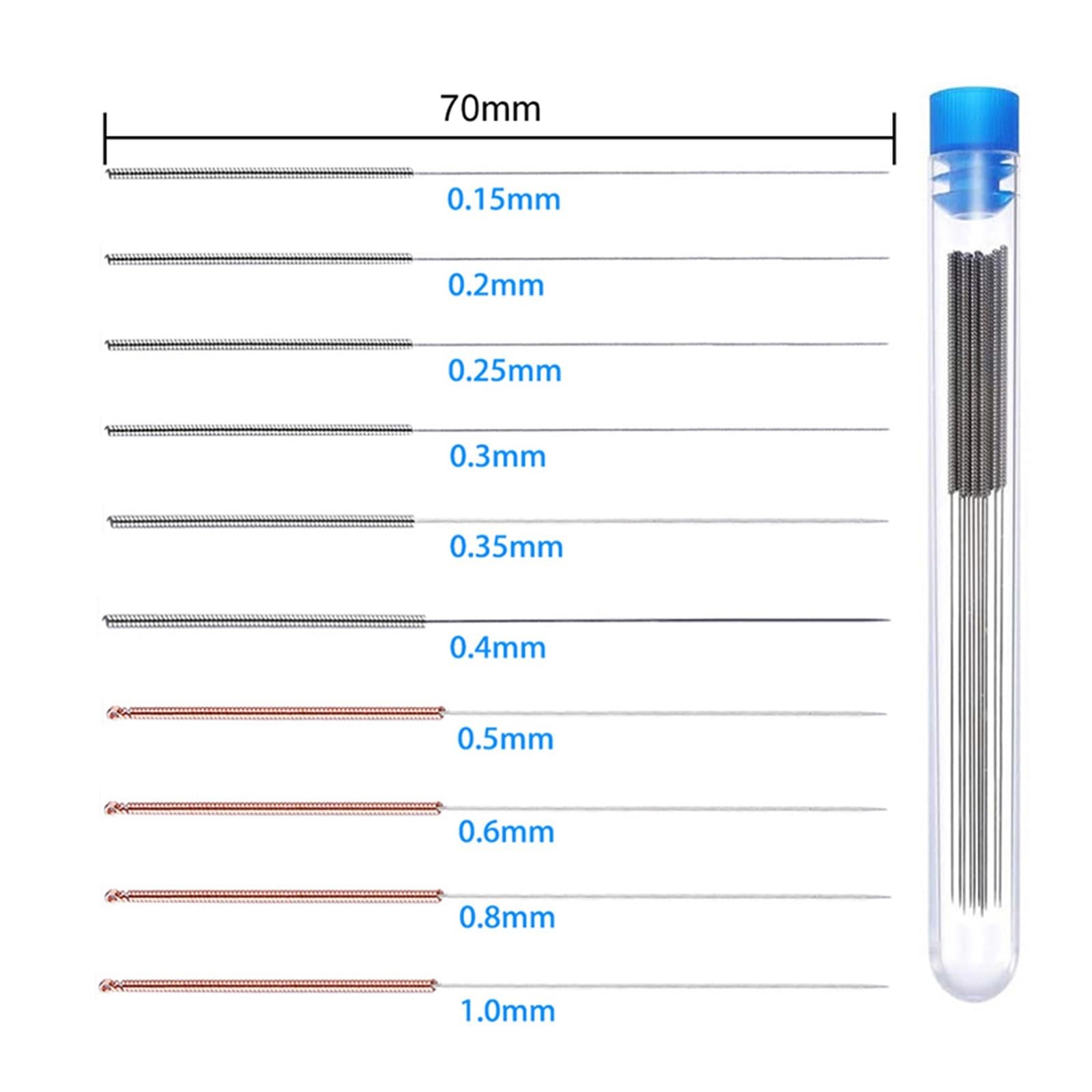 DAVBIR MK8 0,4 mm Ottone/Acciaio Inossidabile/Acciaio Duro Set di Aghi for la Pulizia dell'ugello estrusore hotend for Parti di Stampa 3D CR-10 da 1,75 mm Perfection