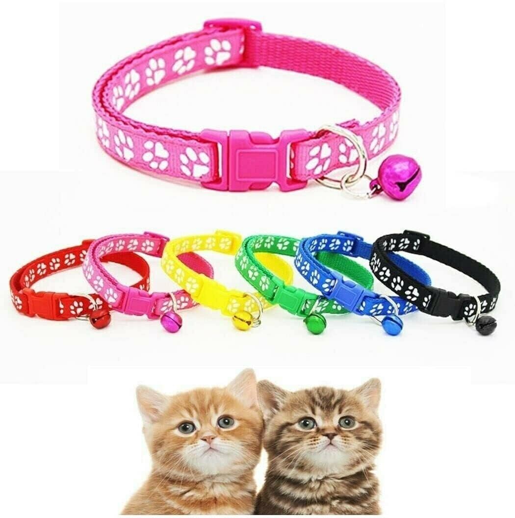 HIZU PETS 2 Pcs Paw Print Bell Pet Nylon Collar Cat Small Dog Kitten Puppy Neck Chain Adjustable (Color May Vary) (B0BYXBPTM3) Amazon Price History, Amazon Price Tracker