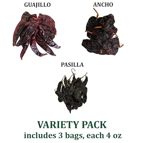 Miniatura 2 de Chiles Mexicanos 3 Pack Guajillo, Ancho y Pasilla 4oz cada uno. Chili Secos Enteros.