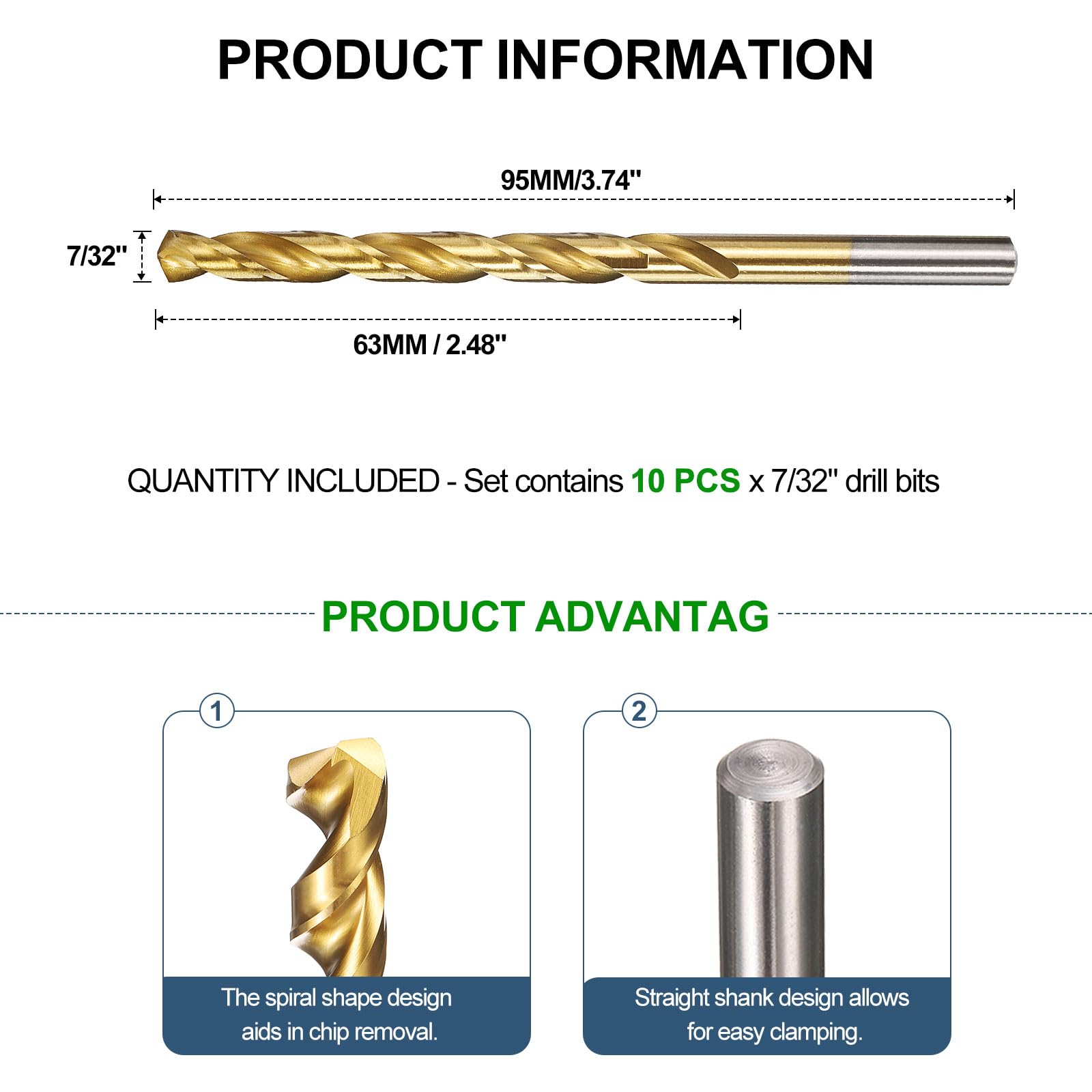 METALLIXITY 5.6mm Drill Bit (7/32") 10Pcs - Image 2