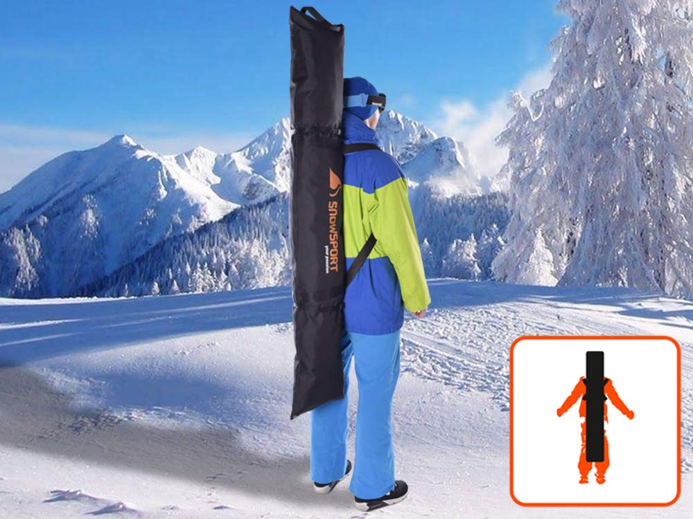 Snowsport - SuperPro - Housse de ski - 5 en 1 - 150, 160, 170 et 180 cm - Avec fonction sac à dos - Pour paire de skis et bâtons de ski