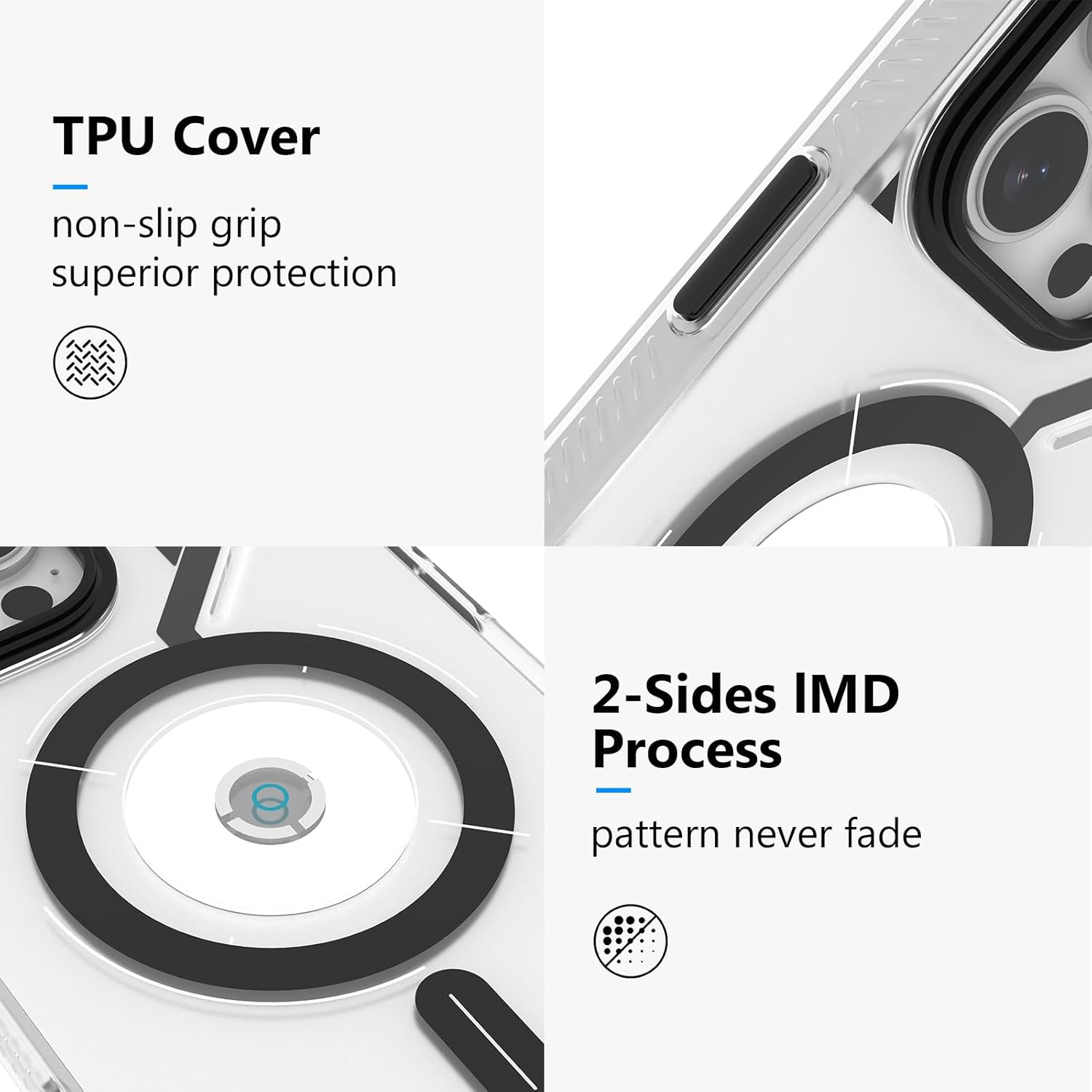 for iPhone 16 Pro Max Magnetic Cooling Case, Advanced IMD Technology, Aluminum Alloy Camera Frame, Compatible with MagSafe - Translucent White - Image 3