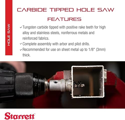 Miniatura 80 de Starrett Sierra de agujero de grano de diamante, ideal para perforar agujeros de diámetro pequeño, diámetro de 4-1/8 pulgadas, profundidad de corte