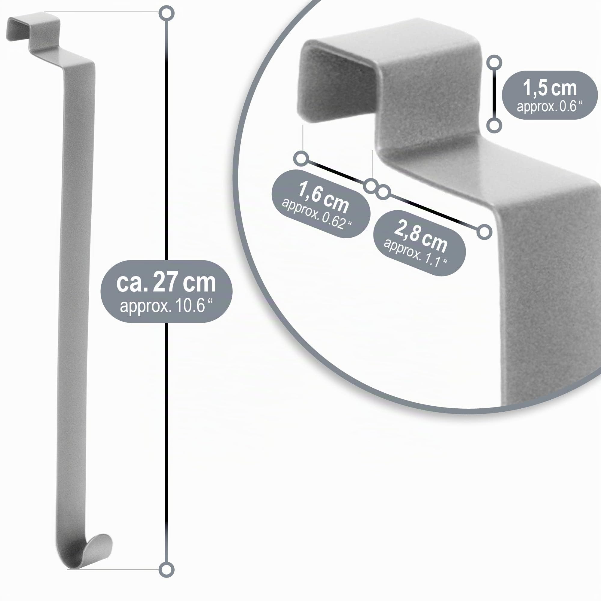 Ganci per porta in acciaio inox 26 cm 2 pezzi per ghirlande e decorazioni