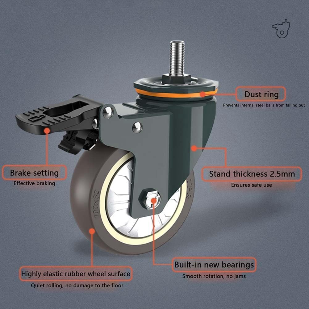 Roulettes ChargeElevée Pivotant 75mm