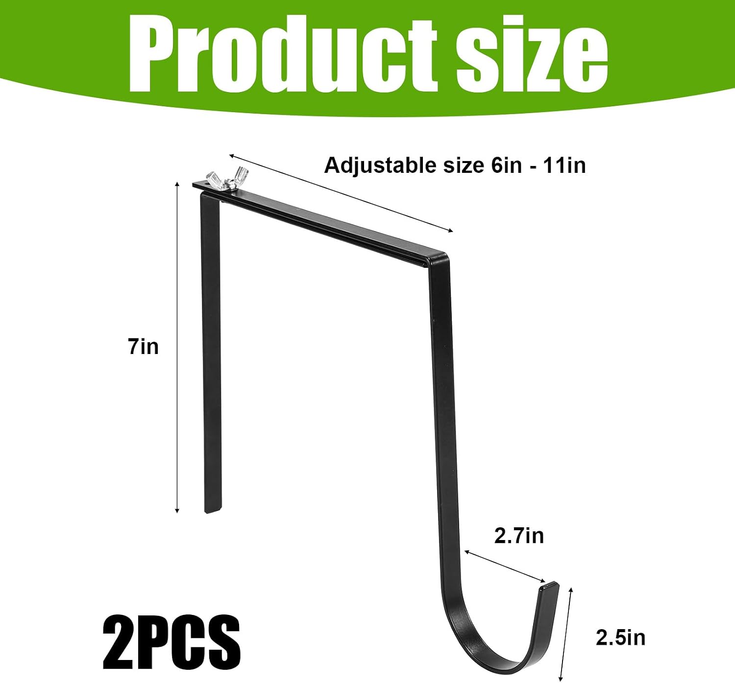 PEUTIER 2pcs Headstone Wreath Hanger, Stainless Steel Cemetery Wreath Holder Tombstone Wreath Stand Adjustable Fit for 6-11 Inch Tombstones, Perfect for Easter Memorial Day