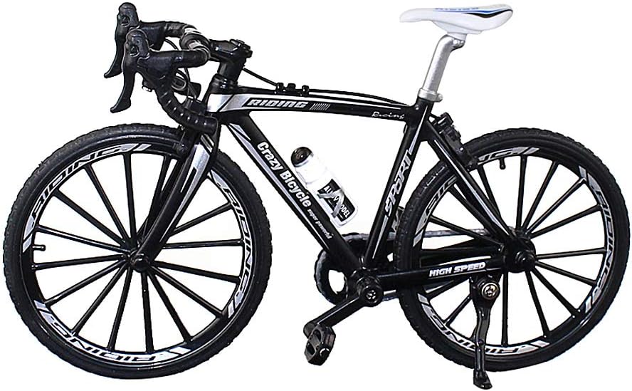 YEIBOBO ! Urchins’ Family Alloy Mini Bicycle Toy - Finger Bike for Collections (Bent Handlebar Racing Bike Black) Bent Handlebar Racing Bike Black