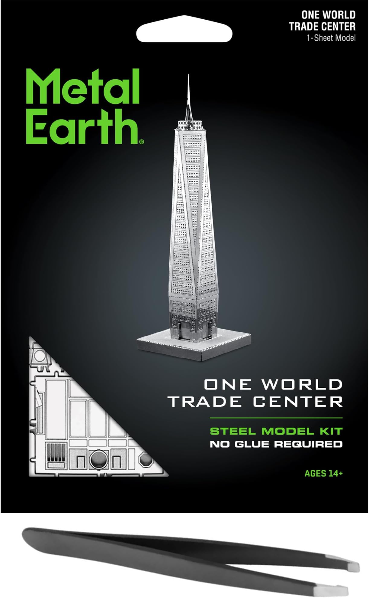 Metal Earth One World Trade Center 3D Metal Model Kit Bundle with Tweezers Fascinations