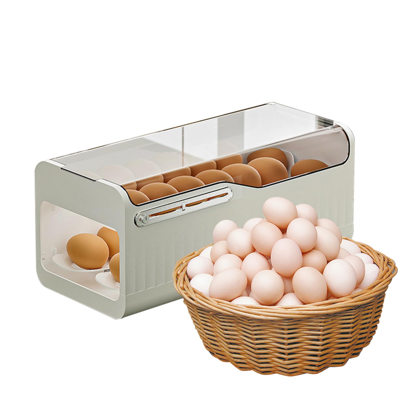 Organiseur de réfrigérateur distributeur transparent double couche