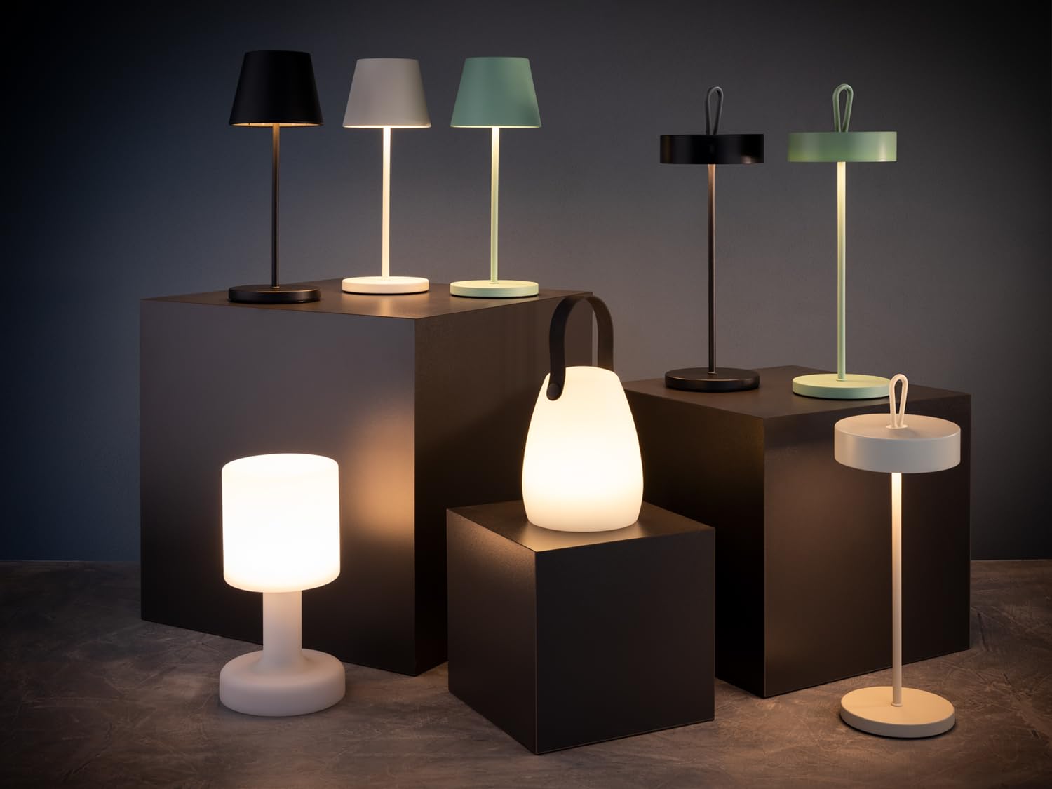 APS 17007 "NIELS Lampada da tavolo USB-C senza fili, temperatura colore e luminosità regolabili, incl. docking station e telecomando, dimmerabile su 3 livelli, cambio colore/RGB
