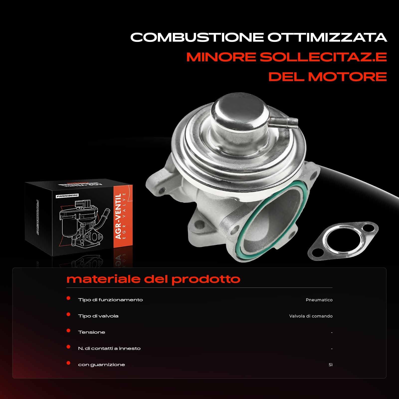 Frankberg Ricircolo dei gas di scarico del radiatore della valvola EGR | 045131501F; Compatibile con: Polo 9A 9N, R.o.o.m.s.t.e.r 5J7, Fabia I Praktik 6Y5, Polo Saloon 9A2 9A4 9A6 9N2