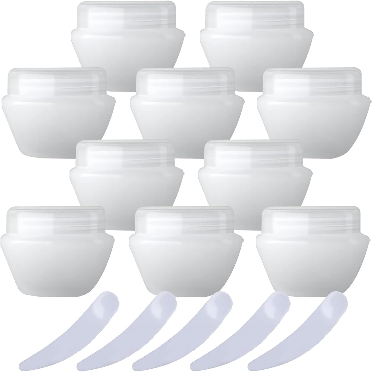 FLYIODFCXV cosmetic jar, Pack of 20,Plastic Cream Jars Cosmetic Pots, Mushroom Shape Containers Storage Pot for Travel(Transparent,1.7 Ounces)