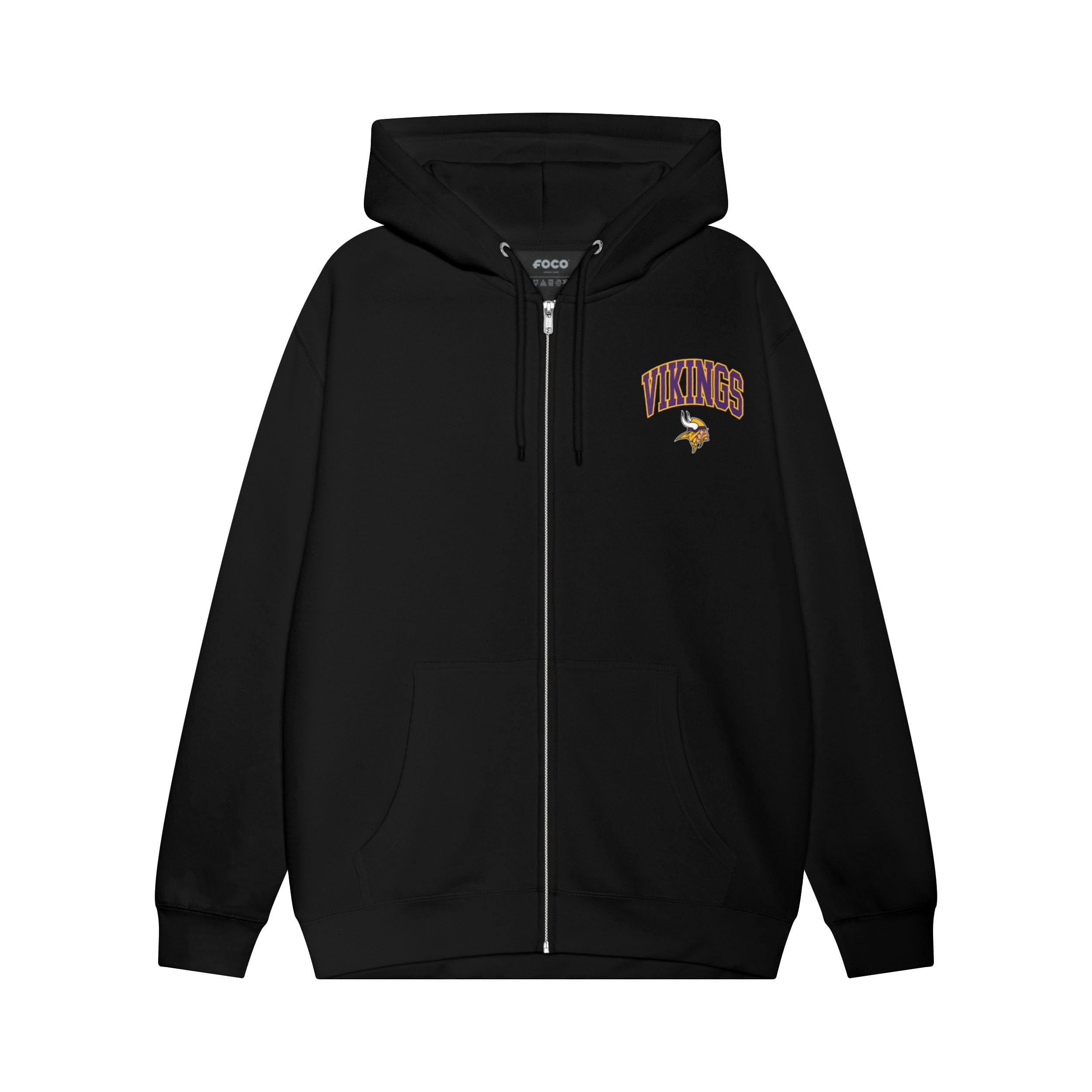 FOCO NFL Team Logo Arched Wordmark Zip Up Hoodie