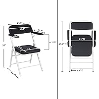 Vista 2 de Adirmed Silla de flebotomía, silla médica ajustable plegable portátil, silla de laboratorio acolchada para dibujo de sangre, ideal para donaciones