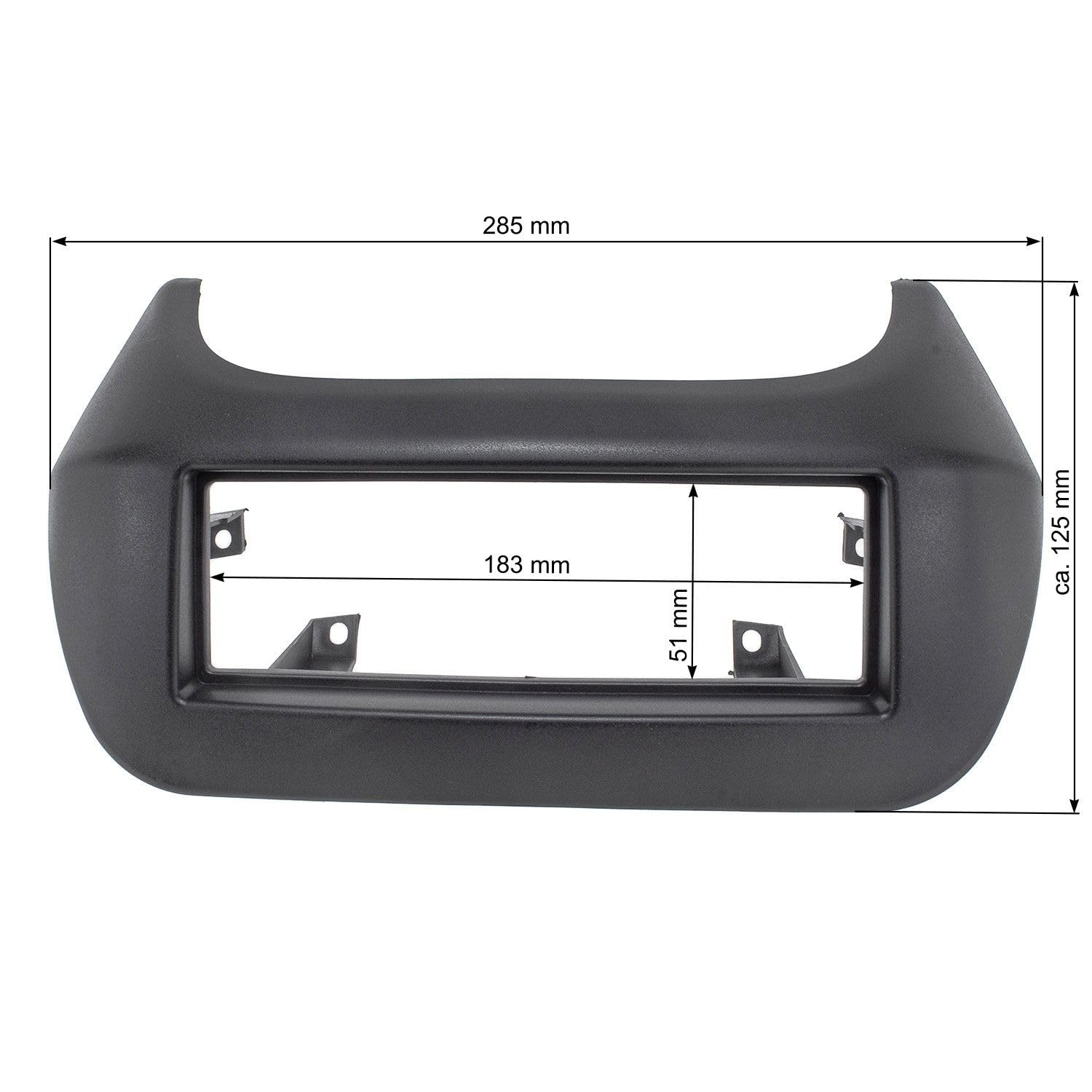 tomzz Audio 2408-002 Cornice radio compatibile con Citroen Nemo Fiat Qubo Fiorino Peugeot Bipper nero