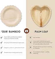 Vista 7 de Bambu Paquete de 100 platos desechables de bambú de 9 pulgadas, elegantes, productos biodegradables ecológicos, platos desechables de bambú