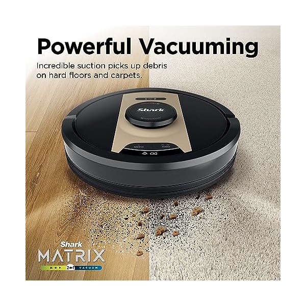 Shark RV2410WD IQ 2-in-1 Robot Vacuum and Mop with Row-by-Row Cleaning, Perfect for Pet Hair, Compatible with Alexa, Black/Bronze, Black/Gold, No Self-Empty Base - Image 6