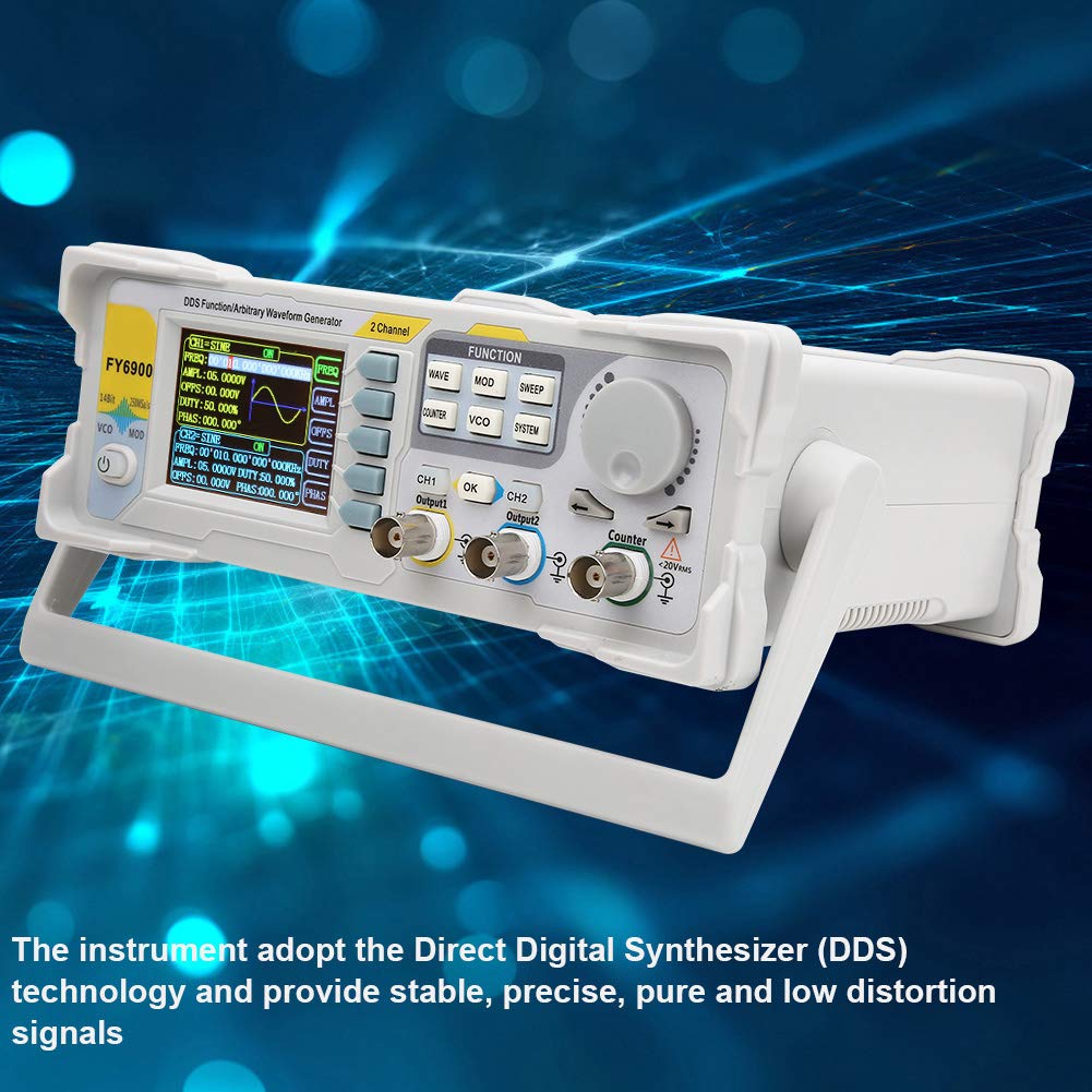Contador de Señal, FY6900 Sine 0-30 MHZ 2.4in Pantalla TFT Medidor de Generador de Señal Digital
