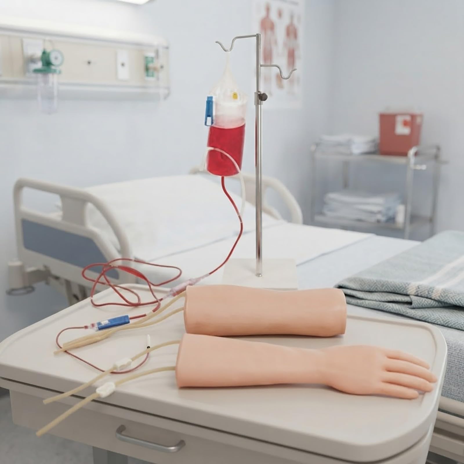 Modello di Addestramento per Fleboclisi Mano-Gomito, Kit Anatomia Umana con Valigetta Trasformabile in Banco, Regali Studente Medicina, Modello Anatomico Corpo Umano