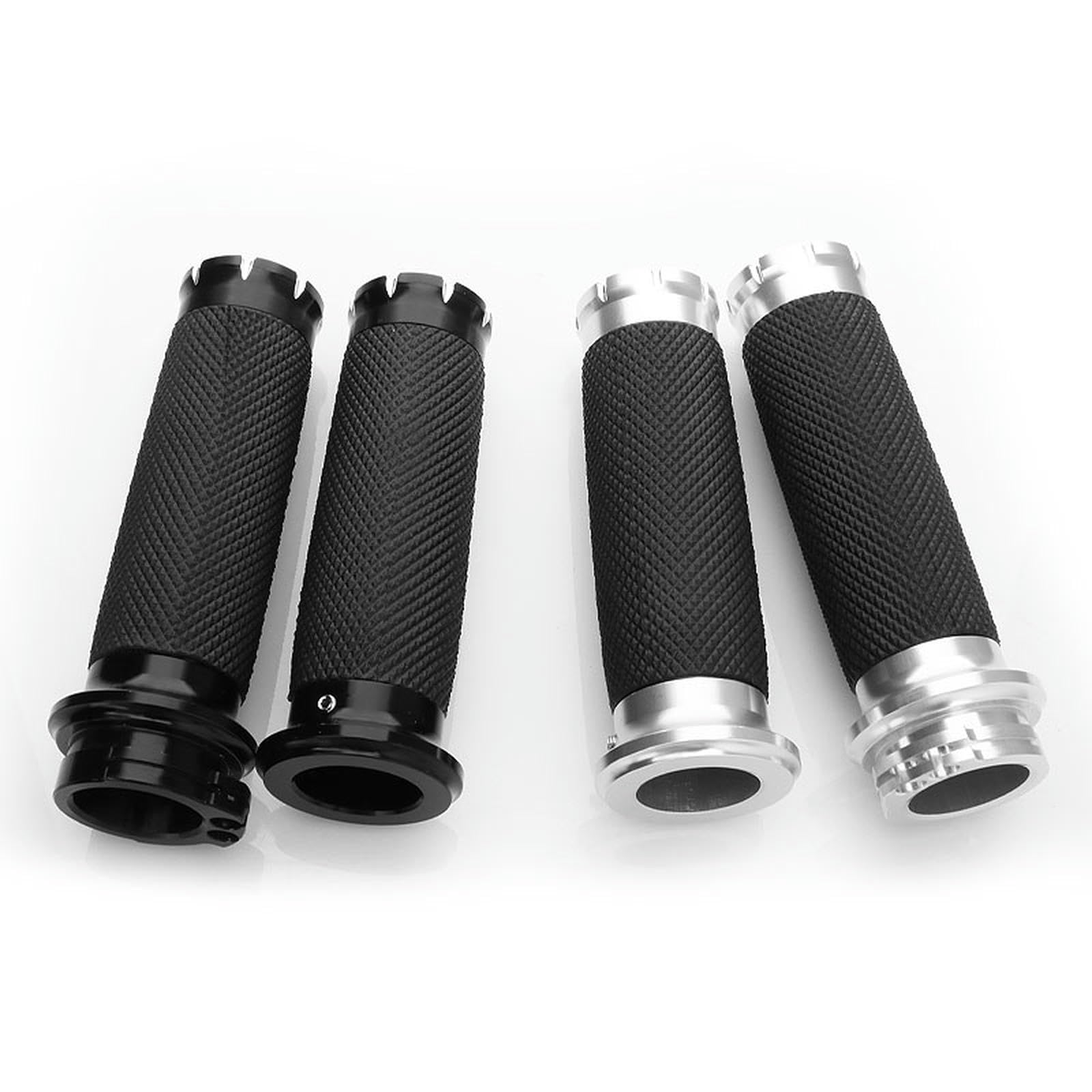 Uniwersalny motocyklowy uchwyt 25MM czarny chromowany ręczny do kierownicy Harley Sportster Dyna Softail Touring(Black)