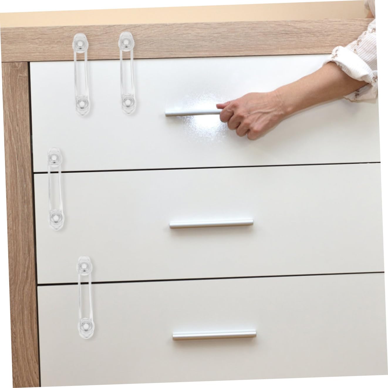 VICASKY 30stücke Kindersicherheitsriegel Selbstklebende Schubladensicherung Für Möbel Kühlschrank Und Schrank Anti-einklemm-funktion Für Kleinkinder Einfache Installation Und