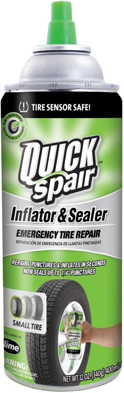 Slime 60188 Quick Spair Tire Inflator with Eco-Friendly Formula - 12 oz.
