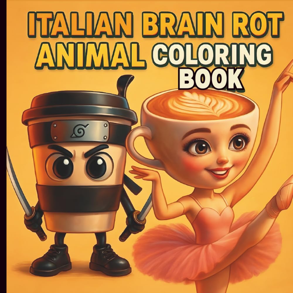 Italian Brainrot Animals Colouring Book: Perfect Gift for Kids and Teens
