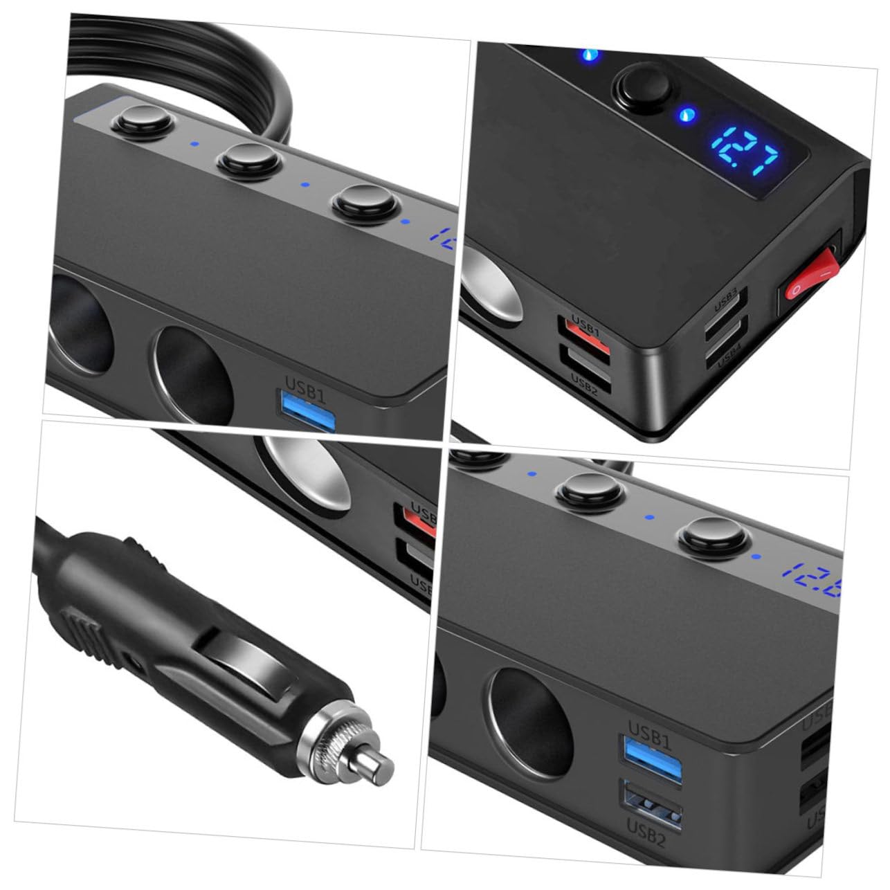 180w Cargador De Coche USB y De Mechero Adaptador Multipuerto para Dispositivos Móviles y Accesorios De Vehículo