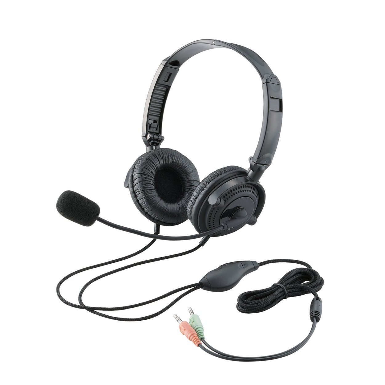 Elecom large-diameter speaker mounted folding headset (both ears overhead) Black HS-HP20BK