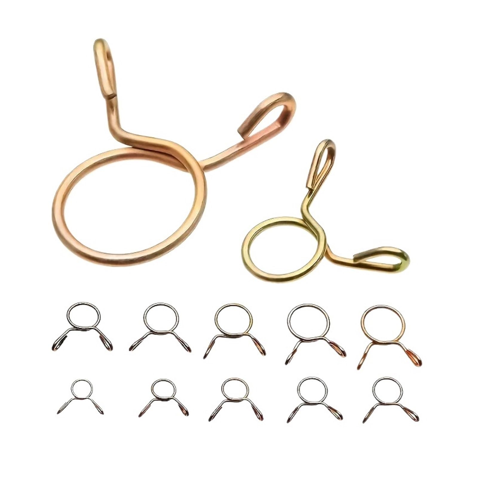126 Uds. Abrazadera De Manguera 5mm-14mm Clips Resorte Chapados En Zinc Línea Combustible Engranaje for Barcos Motocicletas