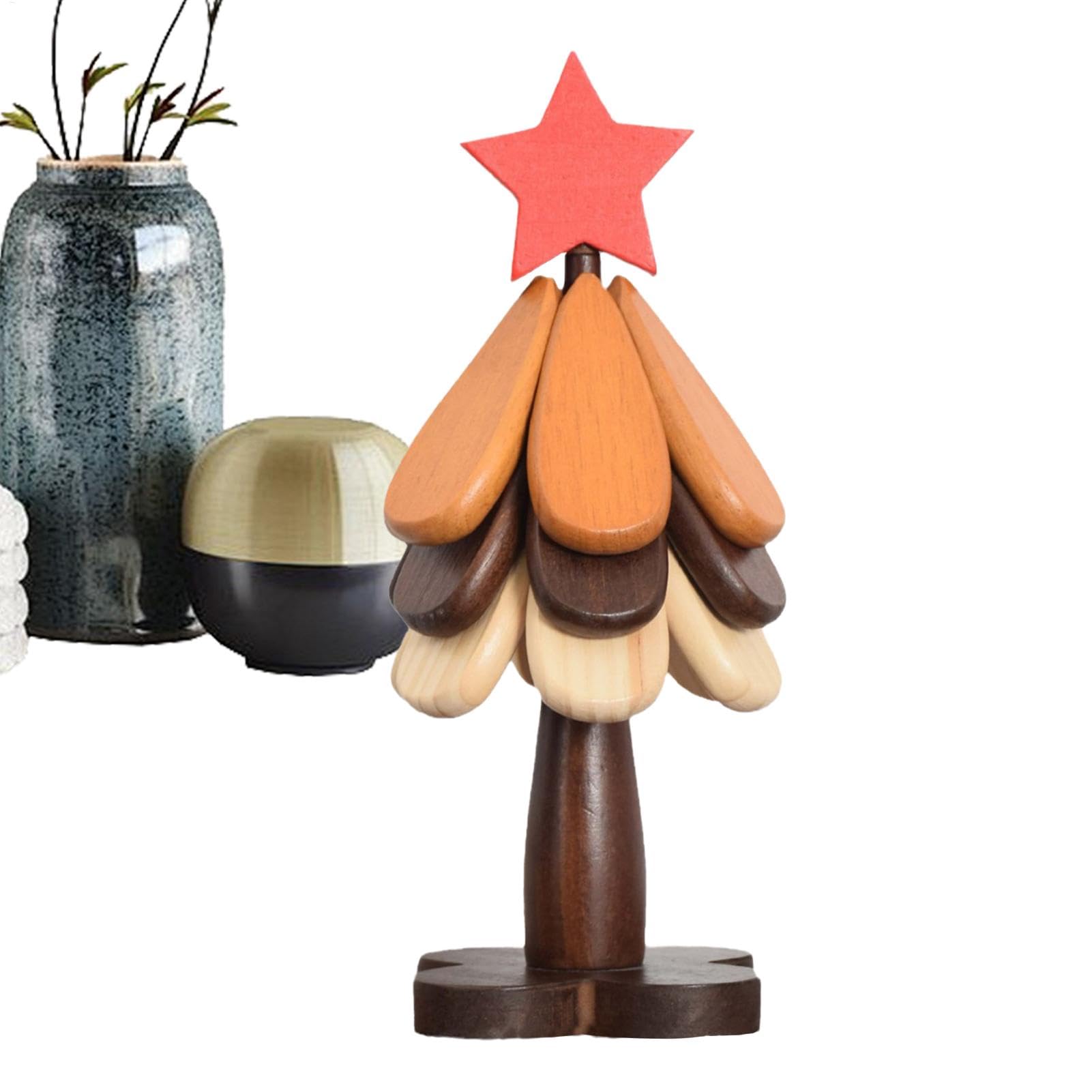 Dessous-de-Plat en Bois en Forme de Sapin de Noël 3 Dessous de Verre