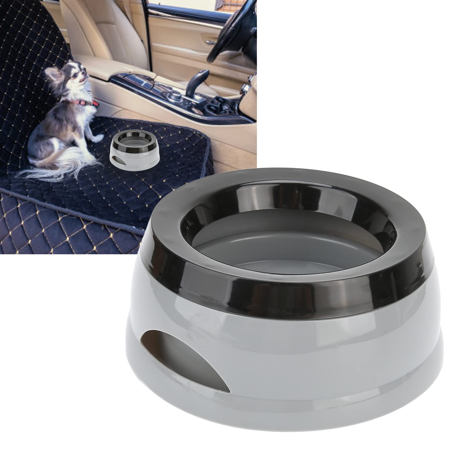 Dog Water Bowl Large Capacity Slow Water Feeder Hygienic Safe Spill Proof Travel Car Pet Drinking Bowl 750ml PP Material