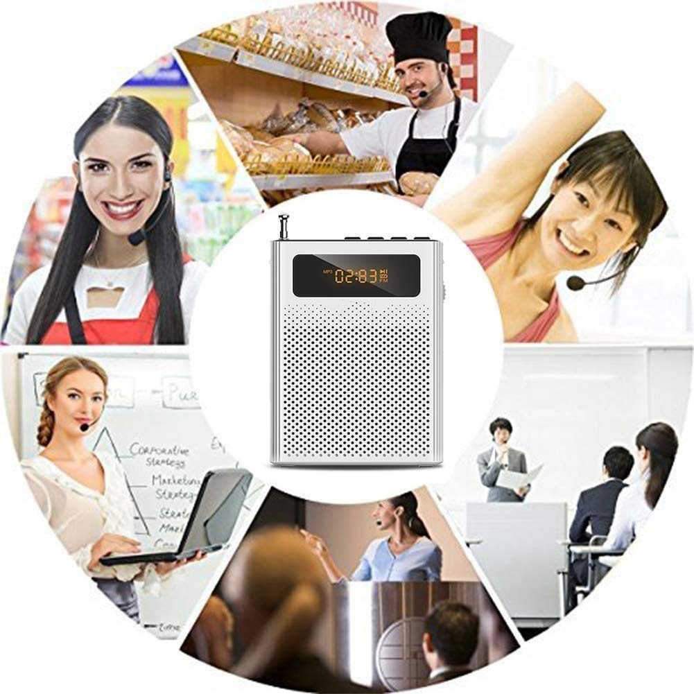 Amplificateur Vocal Casque d'écoute Bluetooth Microphone Amplificateur sans Fil système de sonorisation Portable Haut-Parleur for Le Professeur, OutdoorElderly, Salle de Classe, réunions