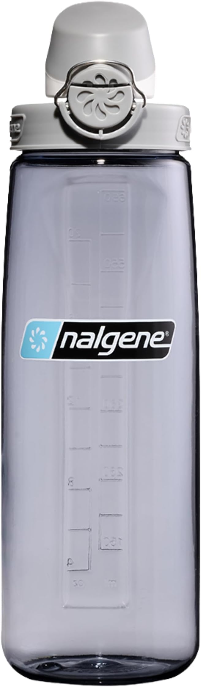 Nalgene On The Fly Lock-Top Water Bottle, Smoke Gray w/Gray, 24 Ounces (Pack of 6)