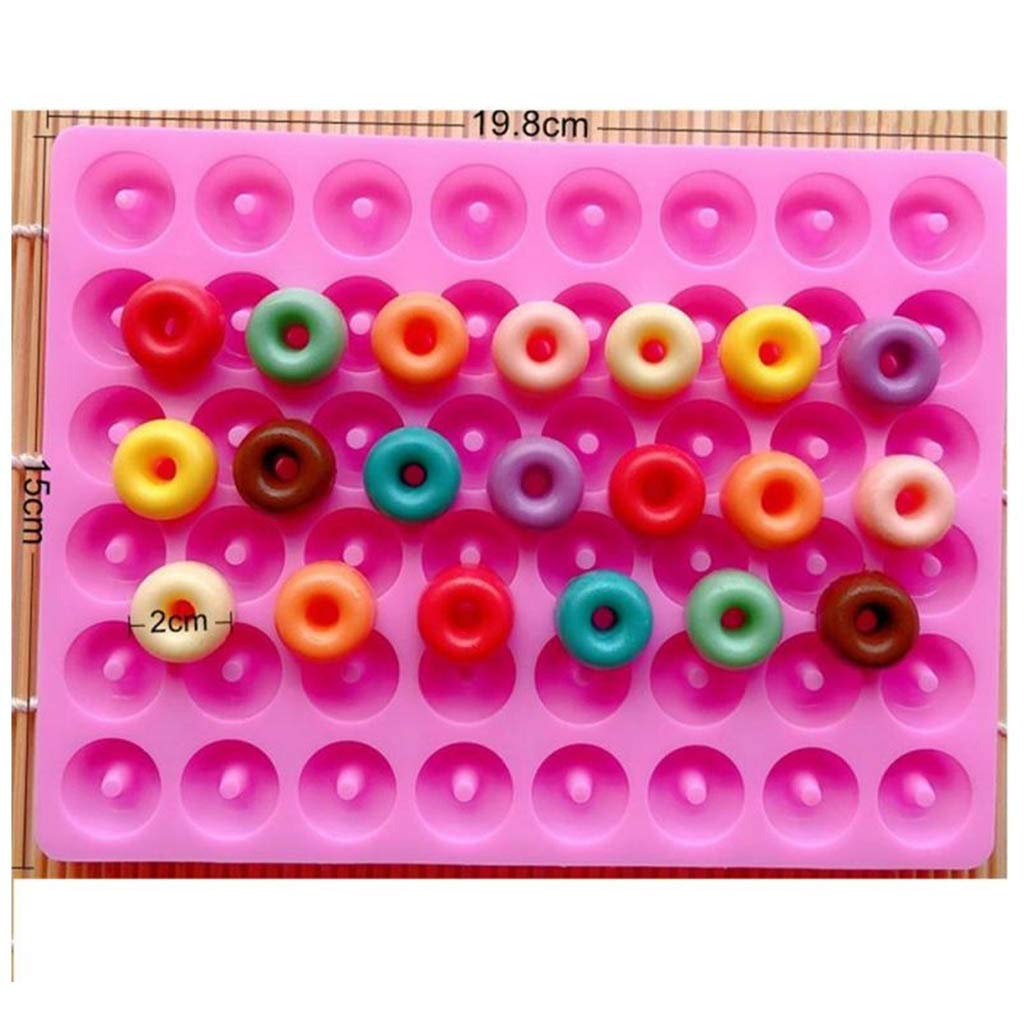 Lot de 10 moules en silicone pour mini donut, chocolat, biscuit, gâteau, 48 cavités, violet