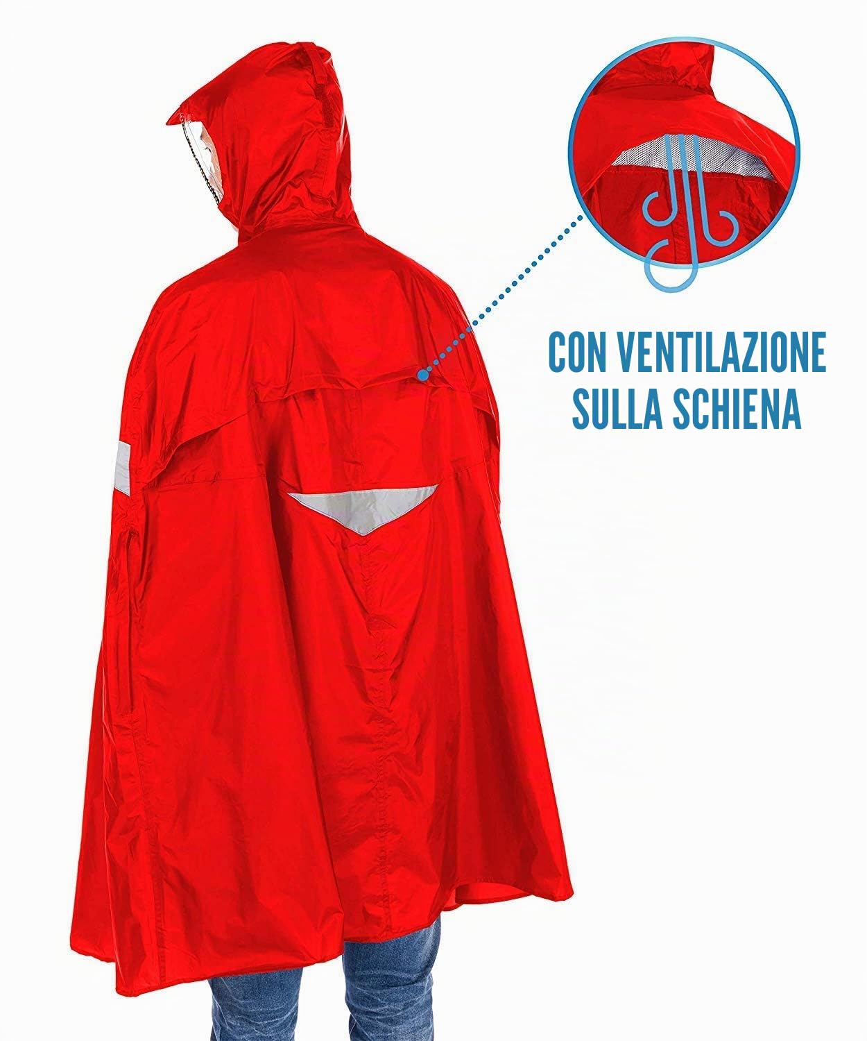 Hock Super Praktiko Radponcho, 30% Riduce, Poncho Antipioggia per Bicicletta, Donna Adulta, Logo, Tutte le Stagioni, Ob Signal, Lunga