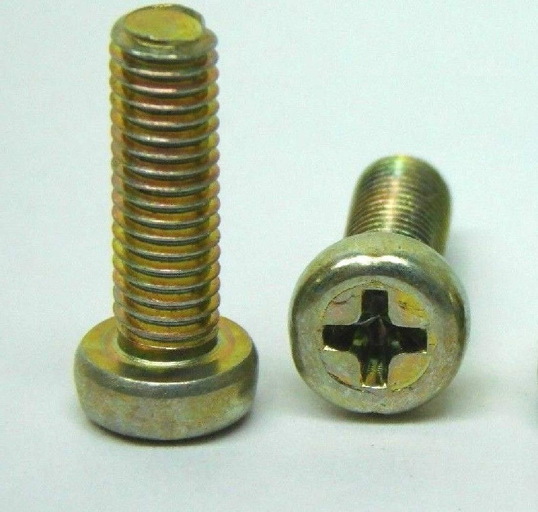 Thaisan7 Cheese Head Machine Screw Bolt Yellow Zinc For Home Improvement Repairing Engineering - M5-0.8 x 16mm (200 Packs)