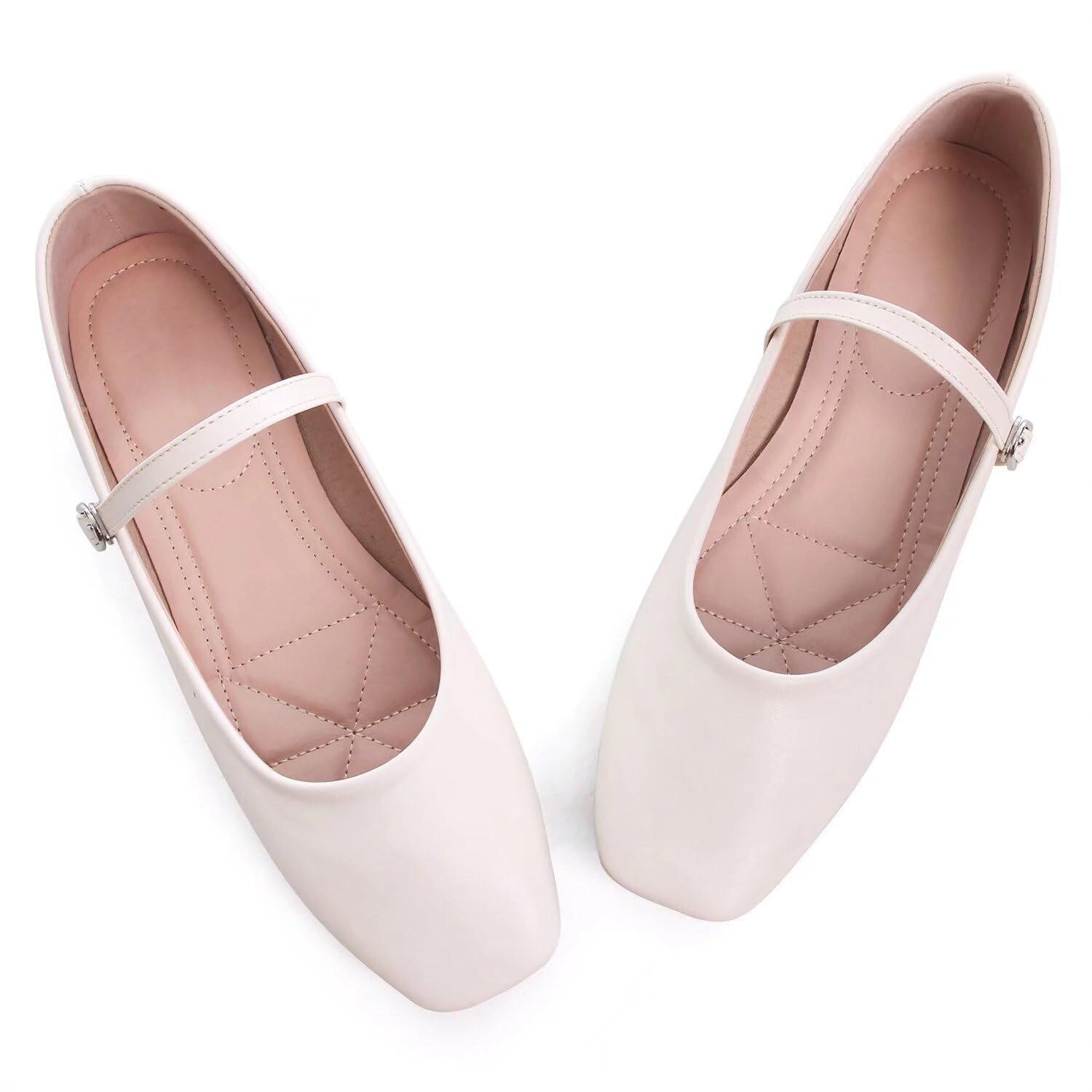 LUXINYU Women's Slip on Flats,Classy Round Toe Solid Classic Mary Jane Ballet Dance Shoes Soft Comfortable PU Flat Shoes
